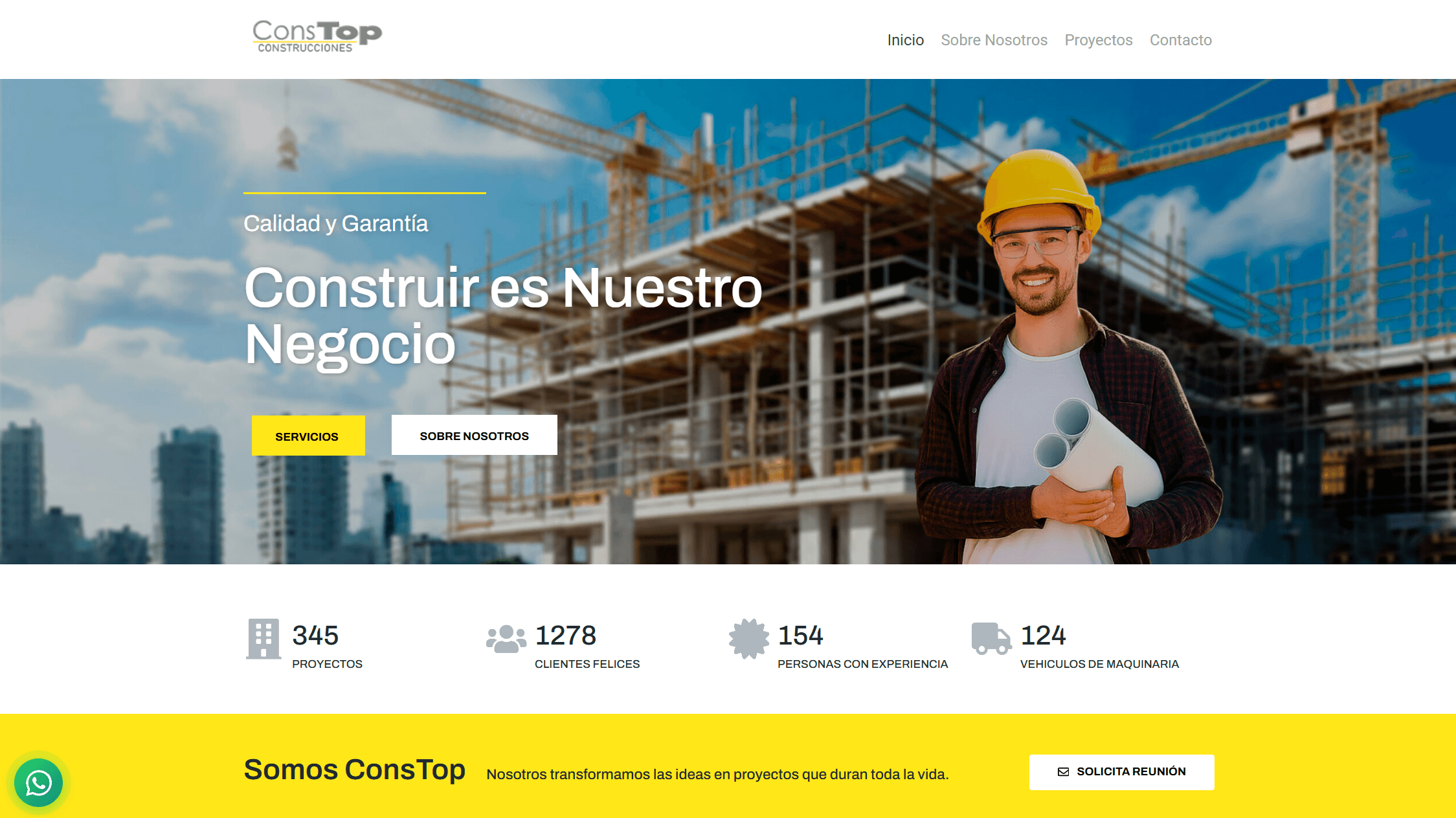 Imagen de la web de empresa de construcción