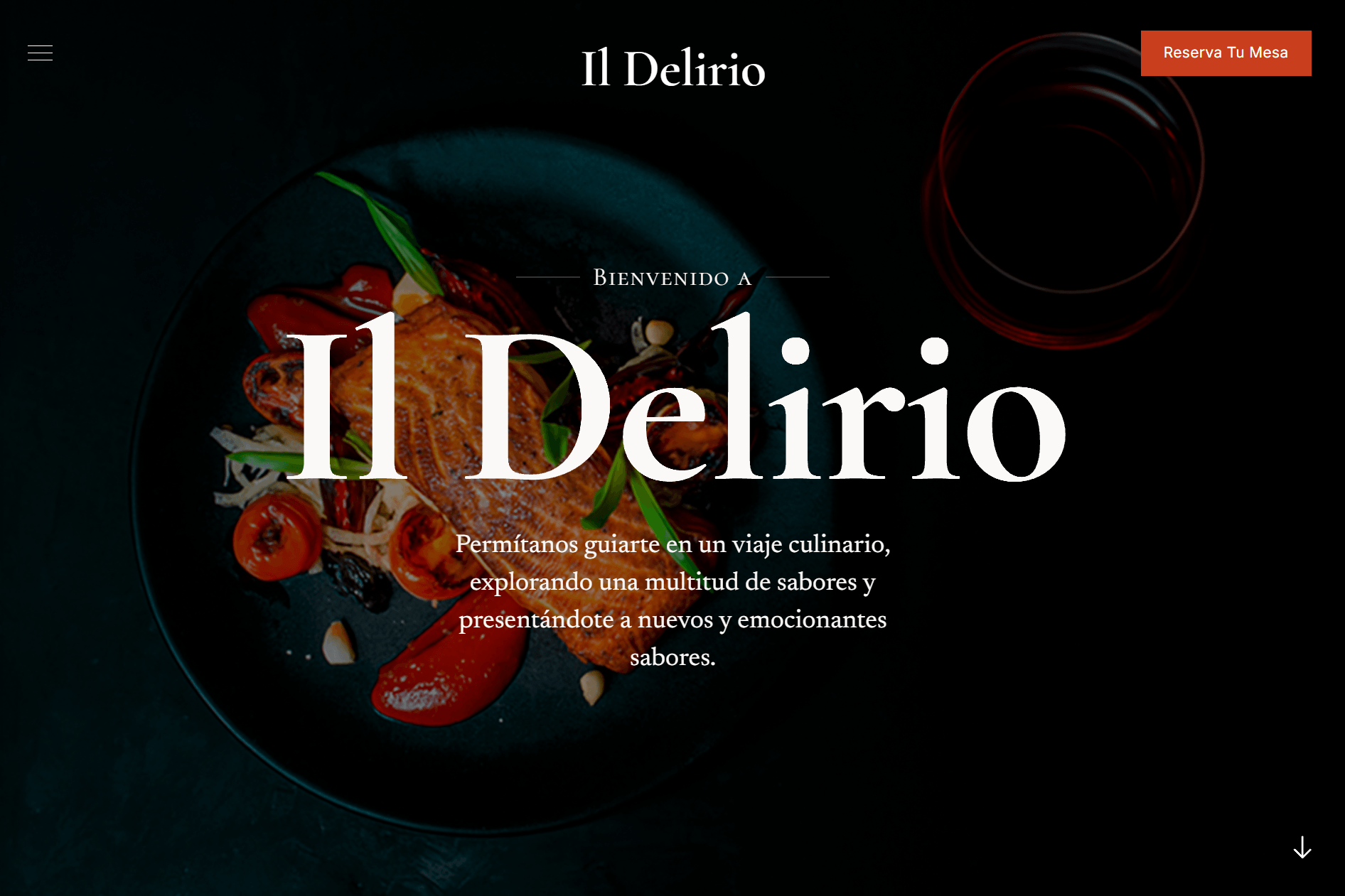 Imagen de la web de restaurante